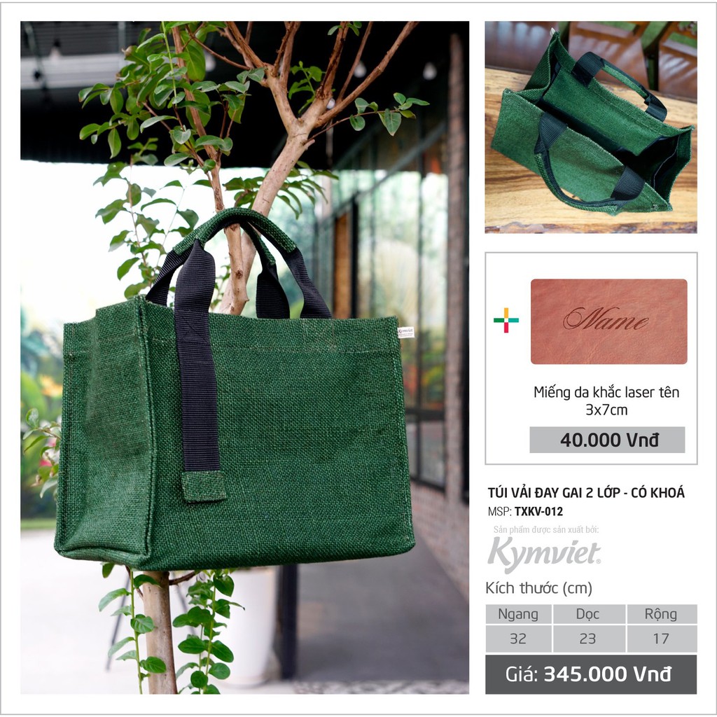Túi Xách Nữ KYMVIET Vải Đay Thiết Kế Thời Trang, Handmade [TXKV-012]