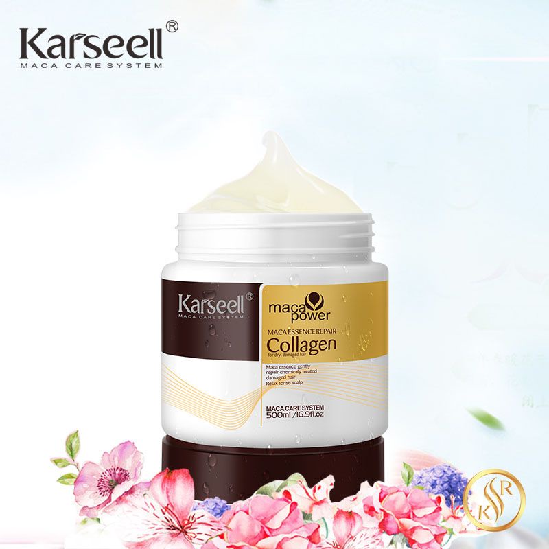 Ủ tóc collagen, kem ủ tóc phục hồi siêu mượt KARSEELL MACA 500ml chính hãng