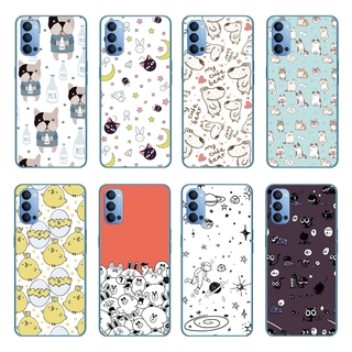 Ốp Điện Thoại TPU Mềm Chống Sốc Hình Hoạt Hình Chó Mèo Cho OPPO Reno 4 5G / Reno4 Pro 4G