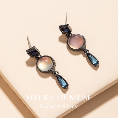 Khuyên tai đá Opal thiết kế Hàn Quốc  Fleurs de Muse