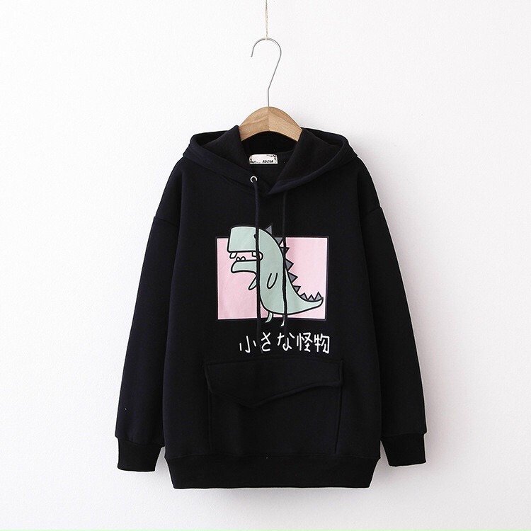 Áo Hoodie Nón Chui Trùm Đầu Nữ Nam Unisex Chất Vải Nỉ Poly Khủng Long WAH031NO | BigBuy360 - bigbuy360.vn