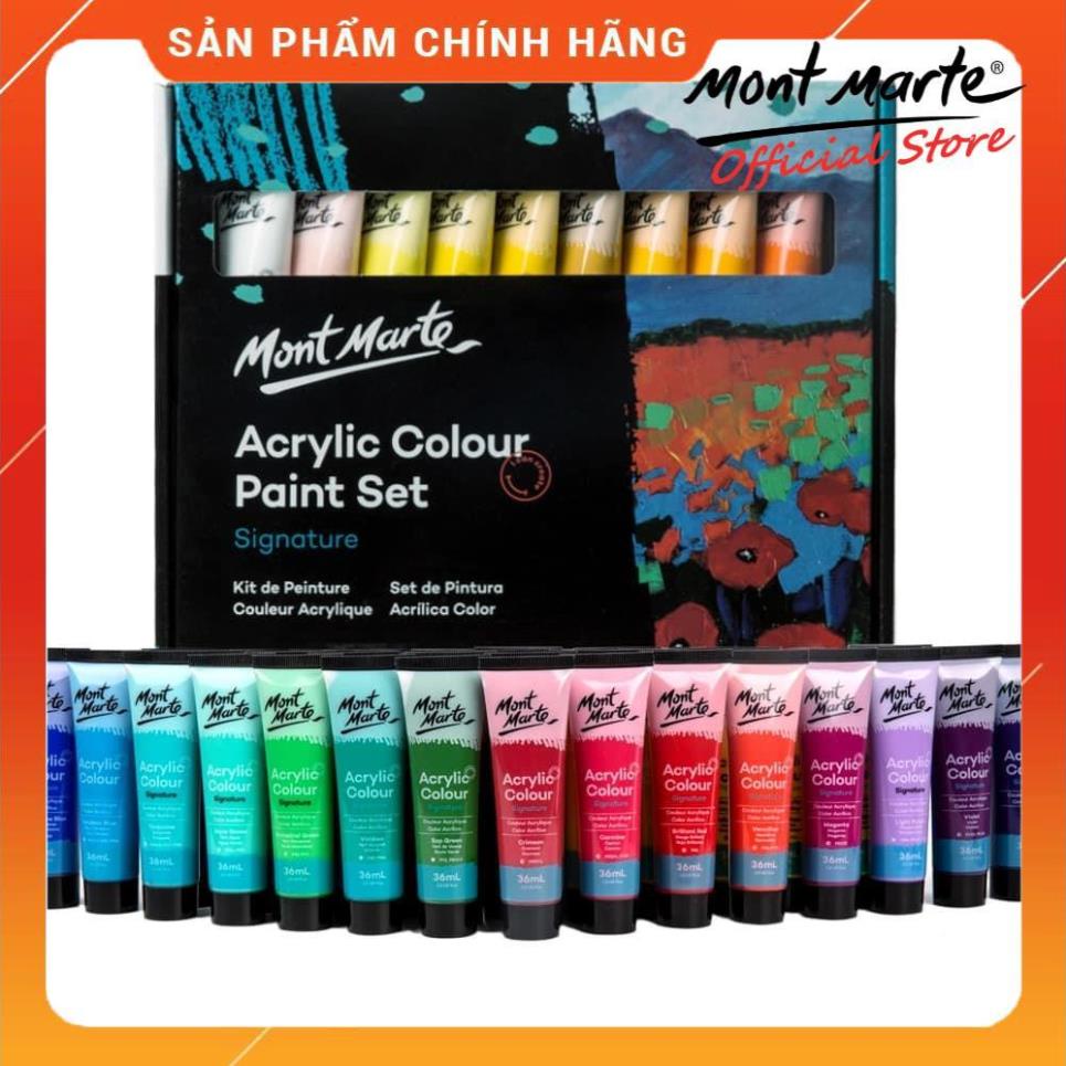 Set màu Acrylic Mont Marte Signature Acrylic Paint - 18 / 24 / 36 màu - 36ml