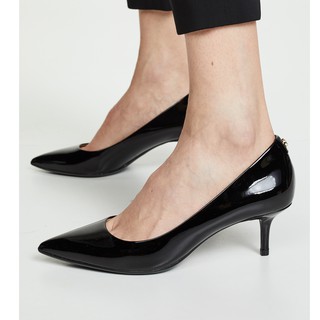Giày Michael Kors Flex Kitten Pump Black Da Bóng