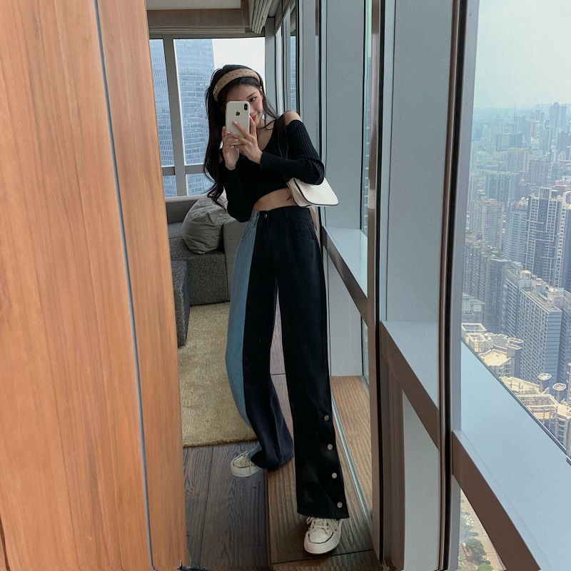 Quần Jeans Dài Phối Màu Thời Trang Dành Cho Nữ | BigBuy360 - bigbuy360.vn