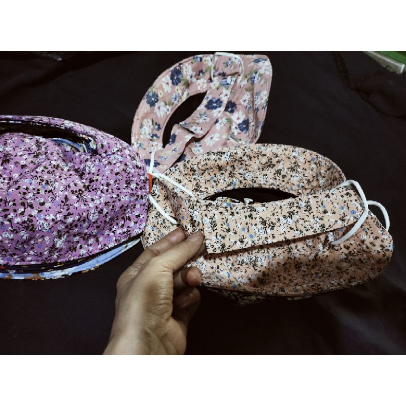 Khẩu trang vải chống nắng cotton 3 lớp che trán