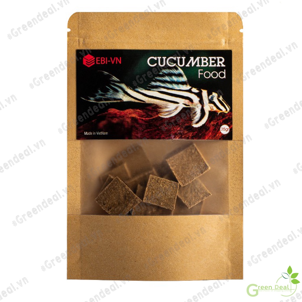 EBI VN - Cucumber Food (Túi 35 gram) | Thức ăn cho cá Pleco thủy sinh