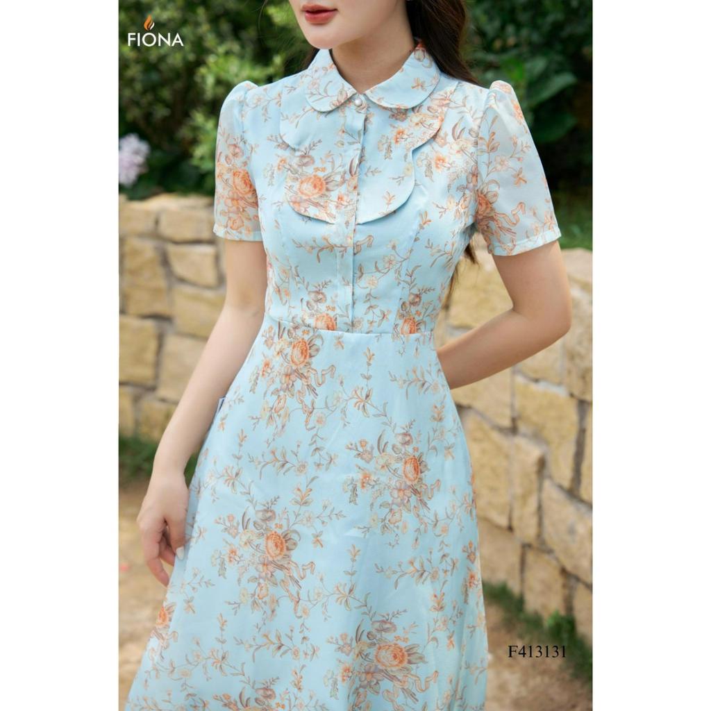 Đầm thiết kế cao cấp FIONA váy công sở nữ dáng dài tay ngắn cổ đức trẻ trung F413131