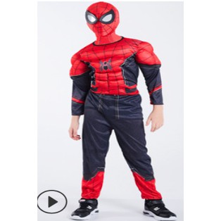 Bộ siêu nhân cơ bắp cosplay người nhện xanh