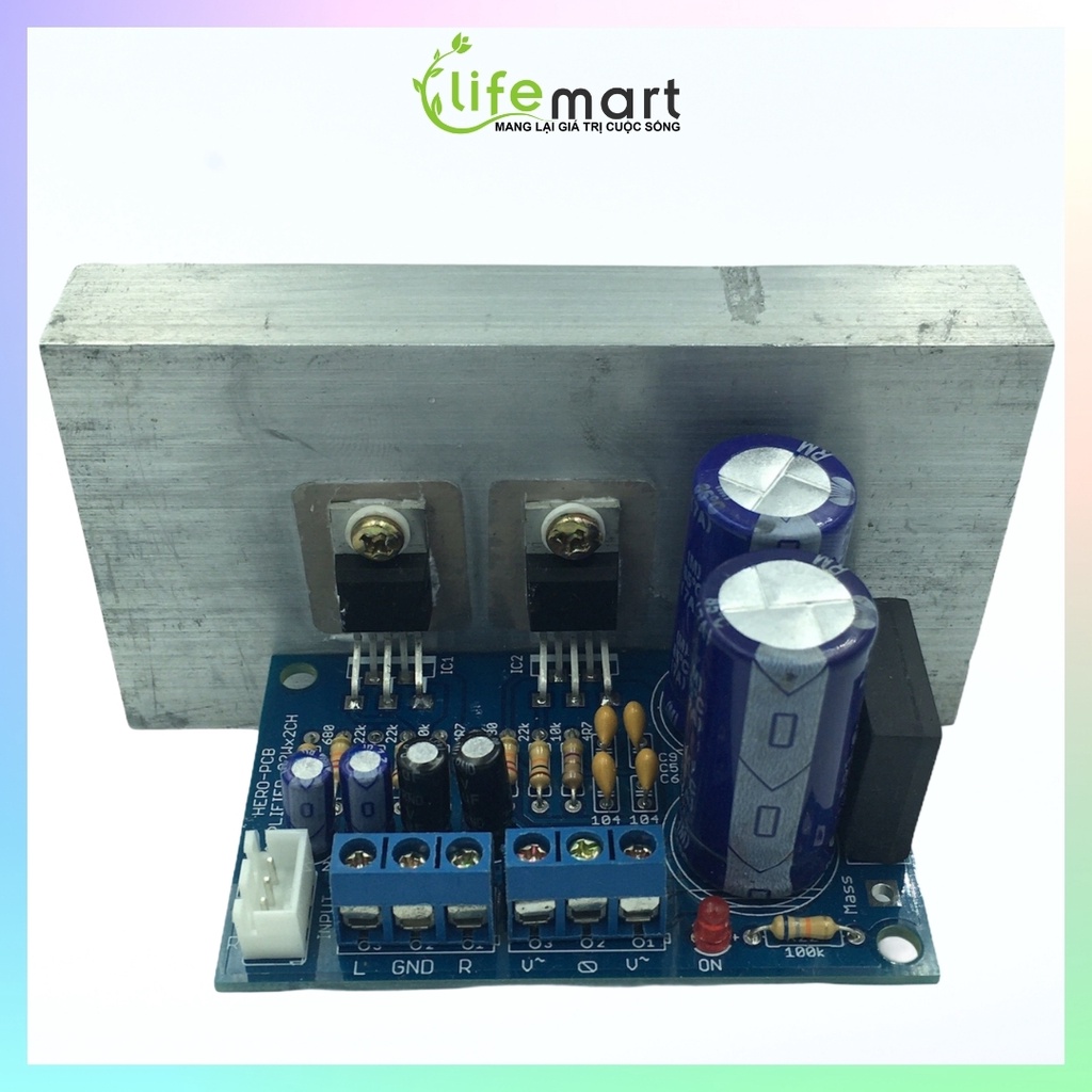 Mạch amply mini TDA2050 mạch khuếch đại công suất âm thanh mini loa vi tính, công suất 32W X 2 kênh, LIFEMART A02
