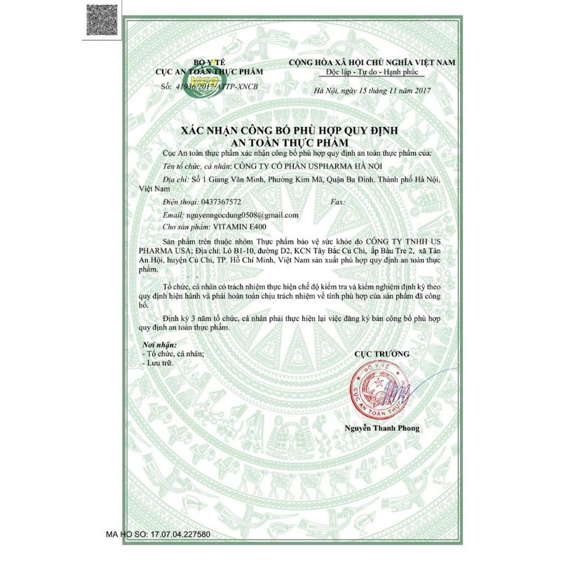 Vitamin E 400 USA hướng dương