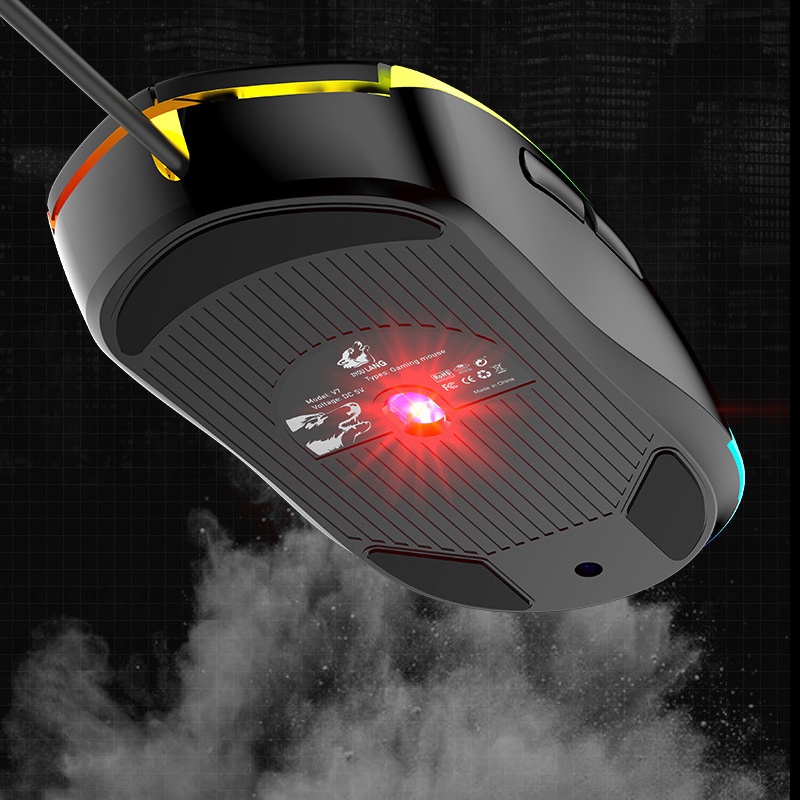 Chuột có dây V7 chính hãng đèn LED bao viền cao cấp 3 mức điều chỉnh DPI cực nhạy cầm chắc tay màu sắc đa dạng