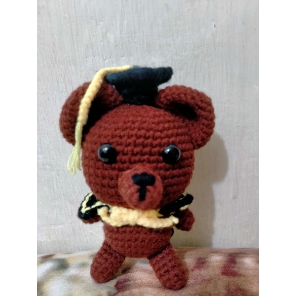 Búp Bê Dệt Kim AMIGURUMI Tốt Nghiệp / Gấu Tốt Nghiệp