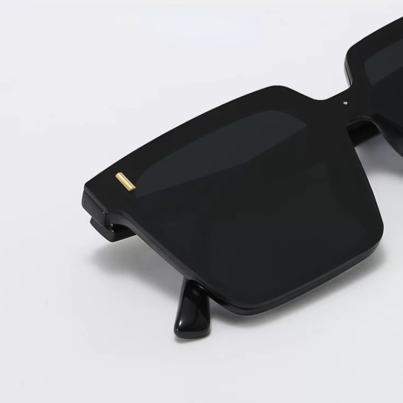 (KIQI-FASHION) COD Kính Chống Nắng Chống Tia UV Gọng Vuông Lớn Thời Trang Hàn Quốc Cổ Điển Dành Cho Nam Và Nữ