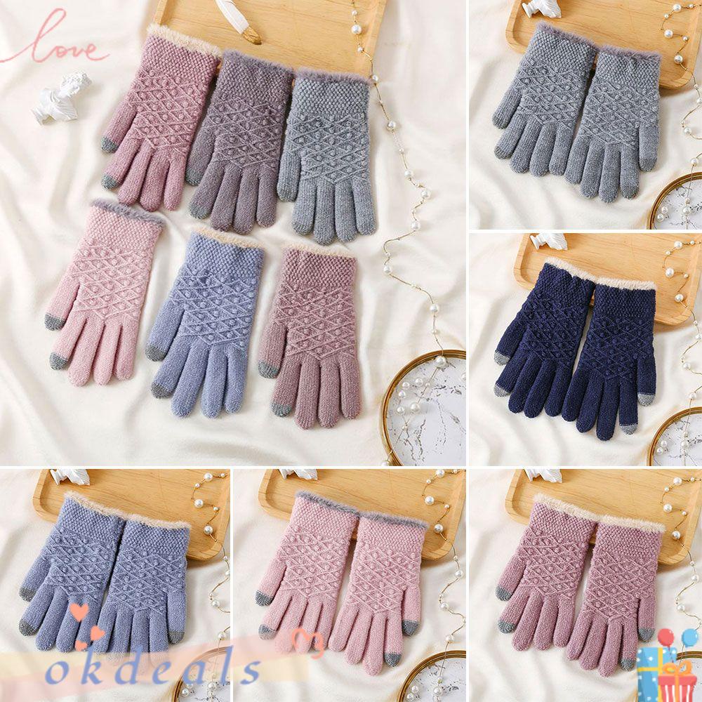 Găng Tay Dệt Kim Hở Ngón Cho Nữ Khi Đạp Xe Ngoài Trời