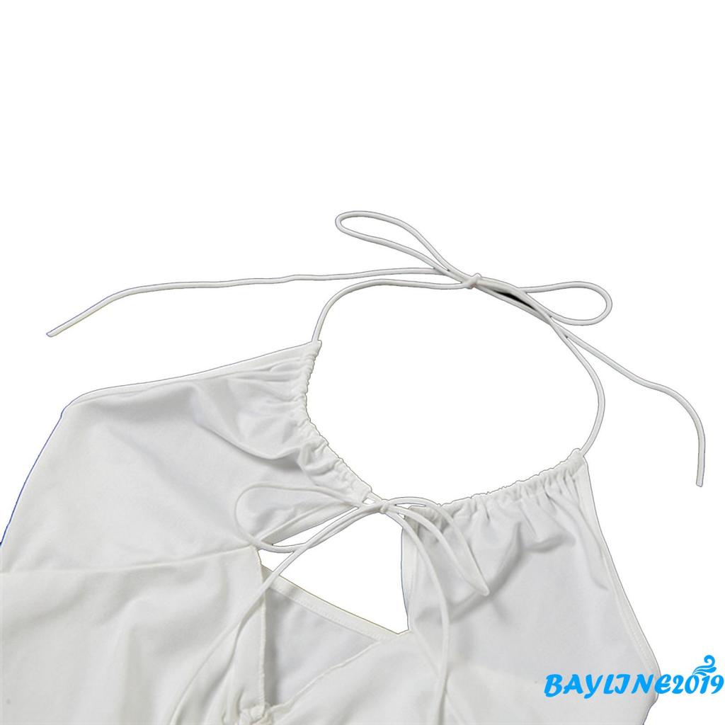 Áo Sát Nách Cổ Yếm Màu Trơn Thời Trang Mùa Hè Dành Cho Nữ Màu Trắng/Đen