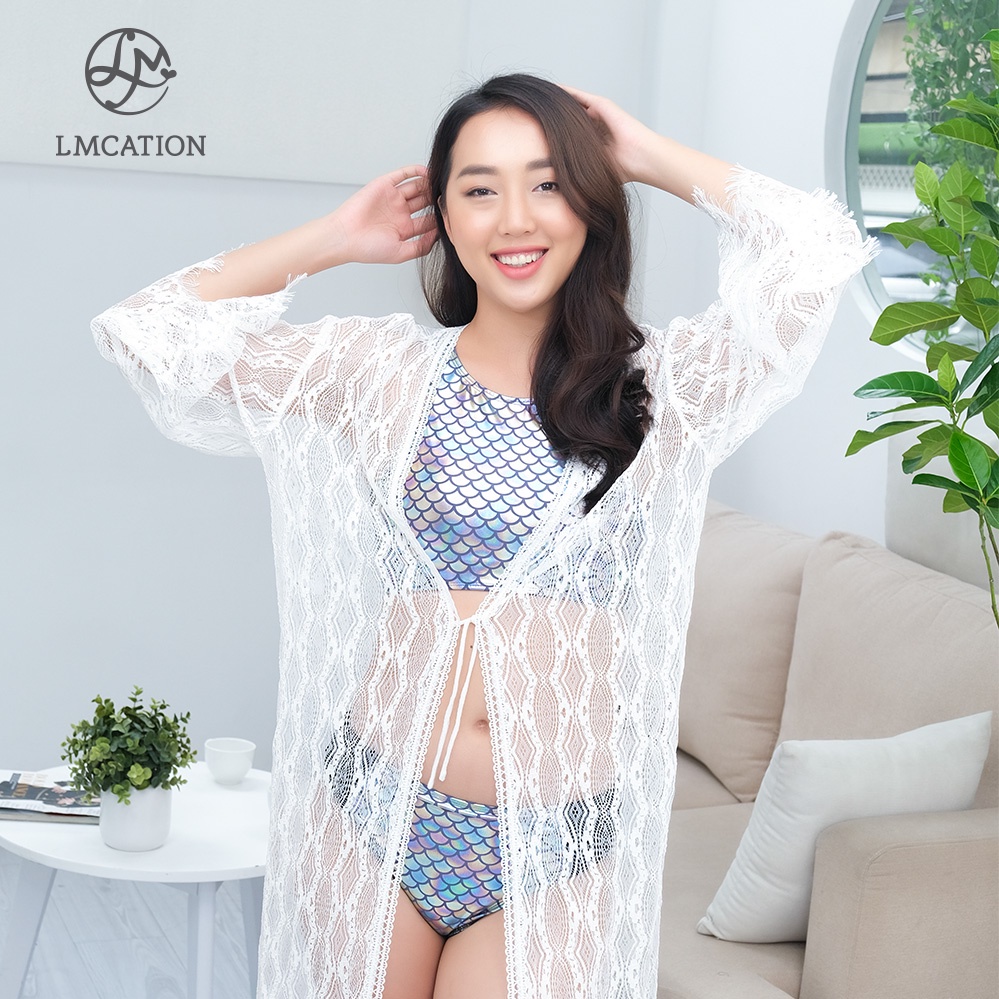 Áo Kimono Ren LMcation Lily - Trắng