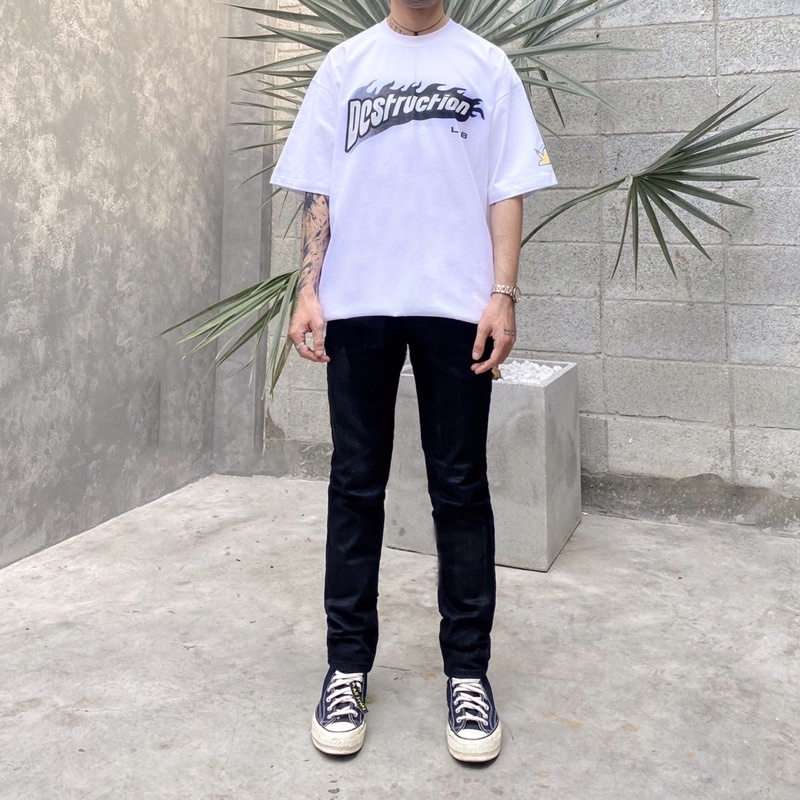 Quần Jeans DESTRUCTION Basic Đen Wax