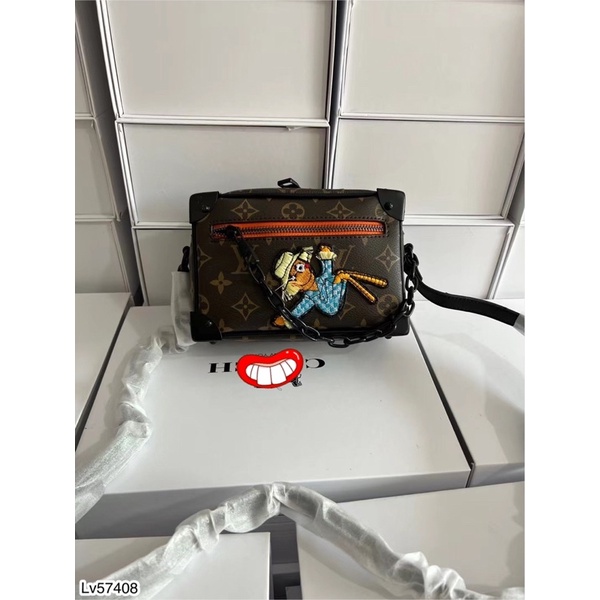 Túi Đeo Chéo L.v Cao Cấp Hình Thêu Full Box - Túi Da Nam L.v Full Box Thêu Hình