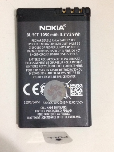 Pin nokia dùng cho c5/c3-01/c6-01/6303... mã pin Bl-5CT cao cấp.