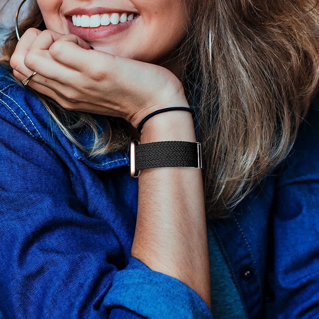 Dây Đeo Đồng Hồ Dạng Bện Co Giãn Điều Chỉnh Được 44mm 42mm 45mm 40mm 38mm Cho iWatch SE / Series 8 7 6 5 4