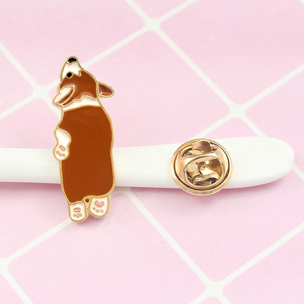 YOML✔Cute Corgi Dog Enamel Brooch Pin Unisex Denim Jacket Collar Sweater Scarf Badge