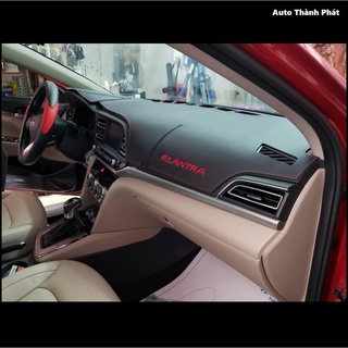 Thảm Taplo Da Carbon Hyundai Elantra 2016-2023 Hàng Loại 1, Chống Nắng, Chống Chói Taplo Hiệu Quả