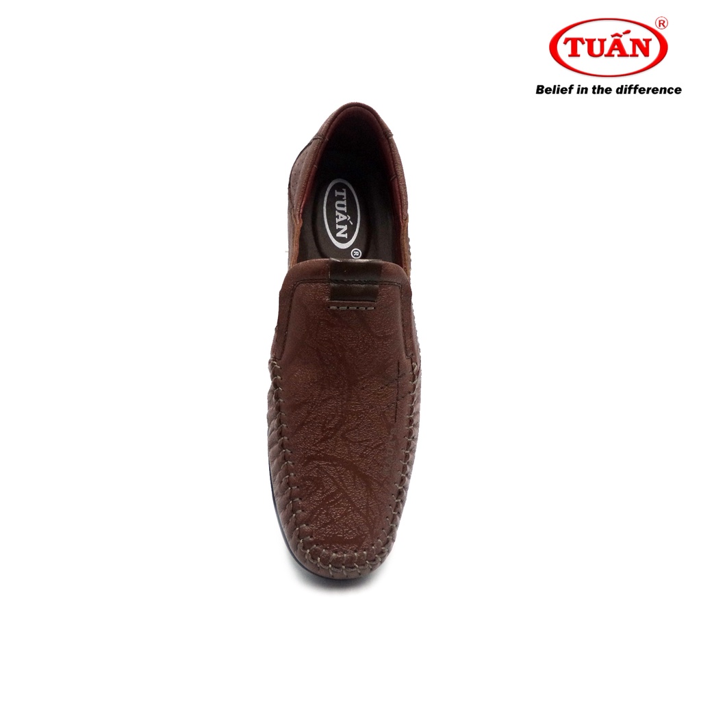 Giày lười nam giày mọi quai da bò đế cao su thương hiệu Tuấn GXHU-236