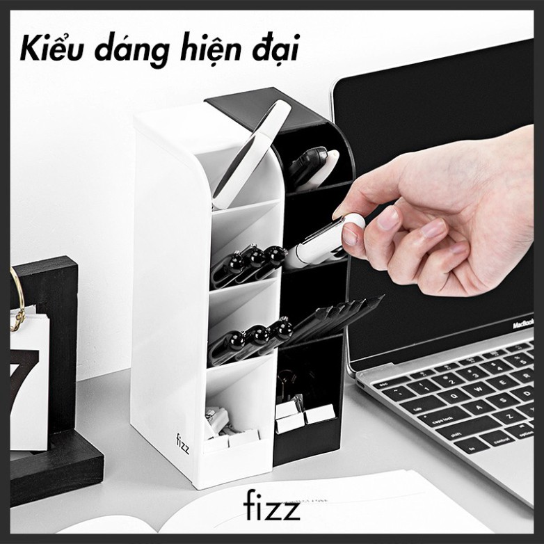 Hộp Cắm Bút Fizz FZ21013-H-W Màu Đen, Trắng