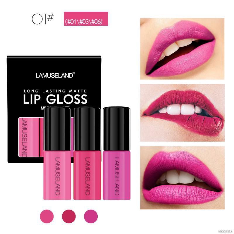 [Hàng mới về] Set 3 son môi dạng lỏng chống dính cốc/chống thấm lên màu đẹp | BigBuy360 - bigbuy360.vn