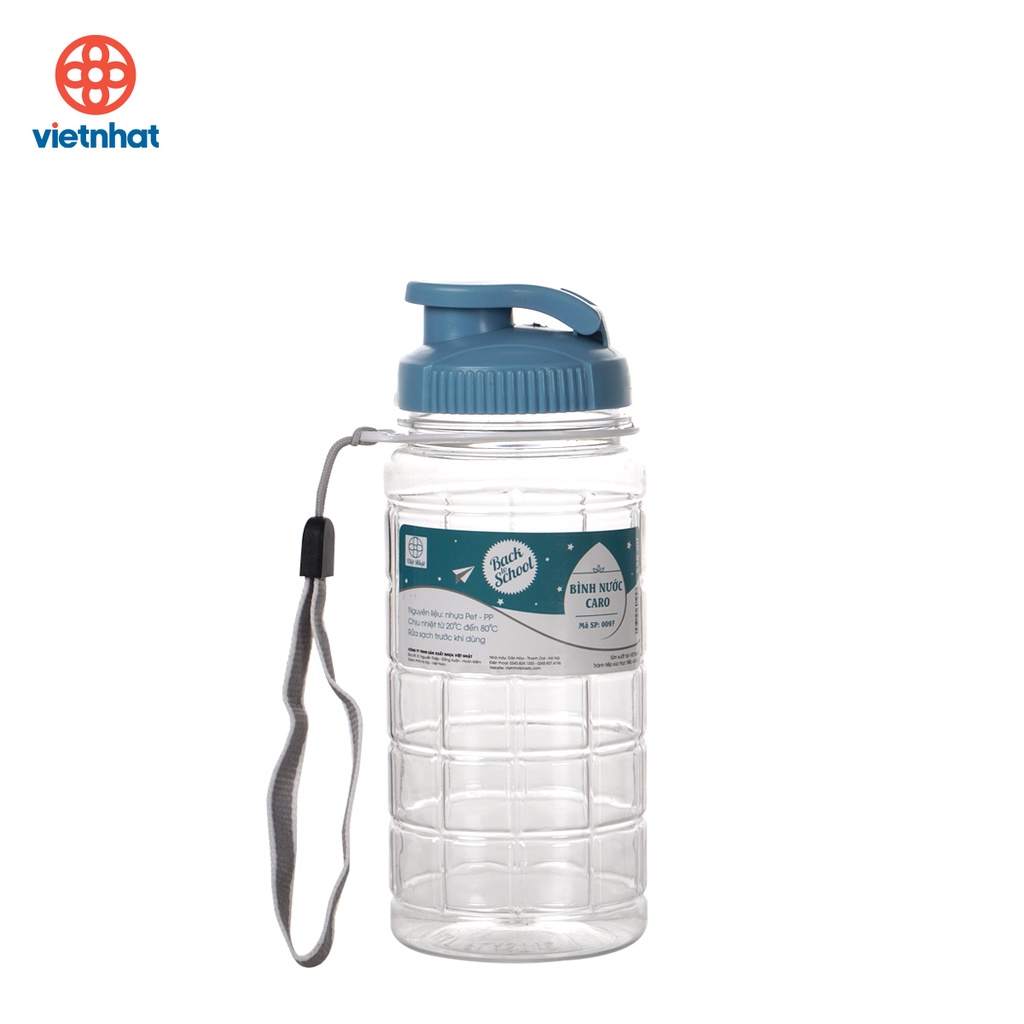 Bình Nước Caro 550ml 0097, Bình Nước Thể Thao Có Dây Treo Cao Cấp Việt Nhật