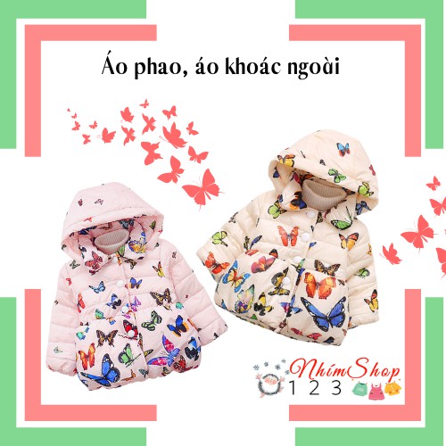 Áo khoác áo phao trẻ em dài tay bé gái từ 1 đến 4 tuổi 2 lớp chất dày dặn ấm áp siêu dễ thương (Pre order)