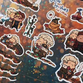 [CÓ SẴN] Sticker Sheet Good Omens Cán màng Hologram