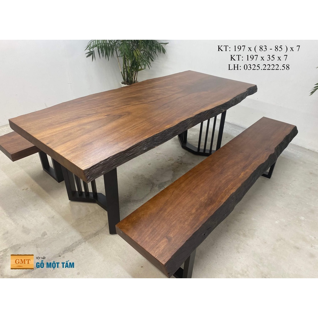 Bộ bàn k3 gỗ tự nhiên, bàn ghế ăn, bàn ghế phòng khách, bàn ghế sân vườn, bàn ghế gỗ tự nhiên dài 2m rộng 85cm dày 7cm