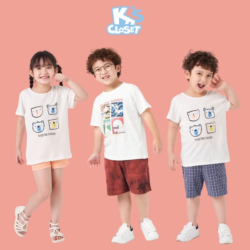 Áo Phông Cộc Tay trẻ em K'S CLOSET chất liệu Cotton thoáng mát E065ONS / E022TWS TMĐT