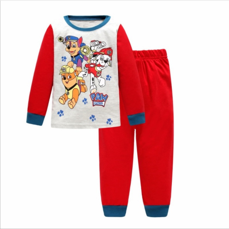 Bộ Đồ Ngủ Tay Dài In Hoạt Hình Paw Patrol Mickey Dễ Thương Cho Bé Trai