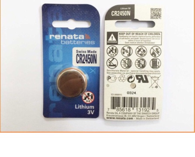 Pin Renata CR2450N 3V Lithium vỉ 1 viên - Combo 2 viên Pin CR2450N Renata