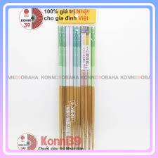 Đũa tre set 5 đôi 23,5cm (xanh/tím)