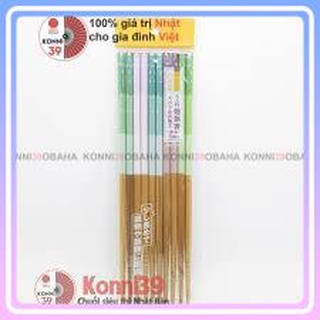Đũa tre set 5 đôi 23,5cm (xanh/tím)
