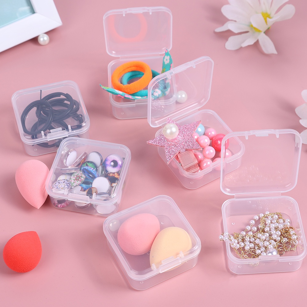 Set 6 Hộp Nhựa Mini Trong Suốt Đựng Trang Sức