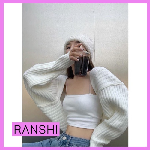 Áo 2 Dây Sợi Bún Ranshi Áo Croptop 2 Dây Chất Thun Co Giãn 4 Chiều Dáng Basic Dễ Mix Đồ - RA064