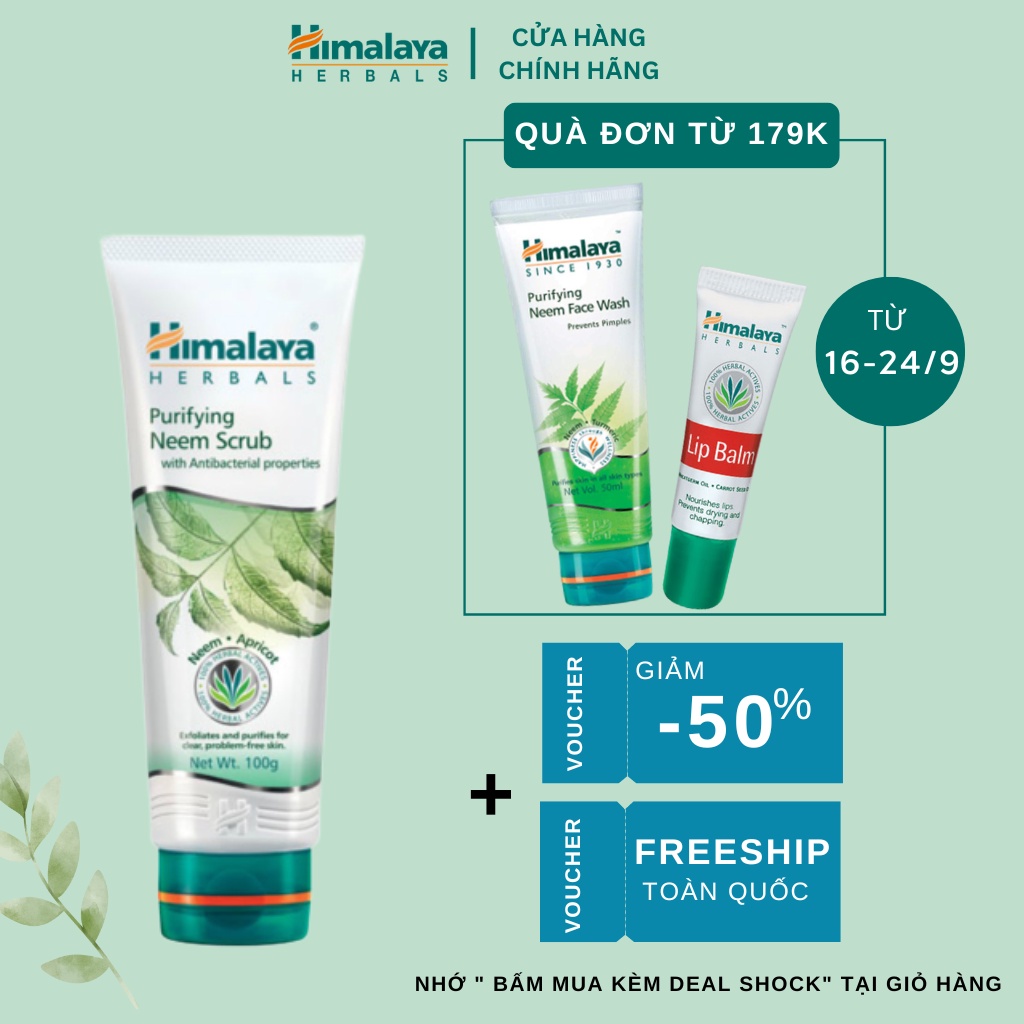 Tẩy tế bào chết sáng mịn da Himalaya Purifying Neem Scrub 100ml