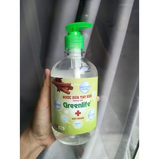 Nước rửa tay khô thiên nhiên Greenlife 500ml, gel rửa tay khô thiên nhiên greenlife chai 500ml hương hoa quả