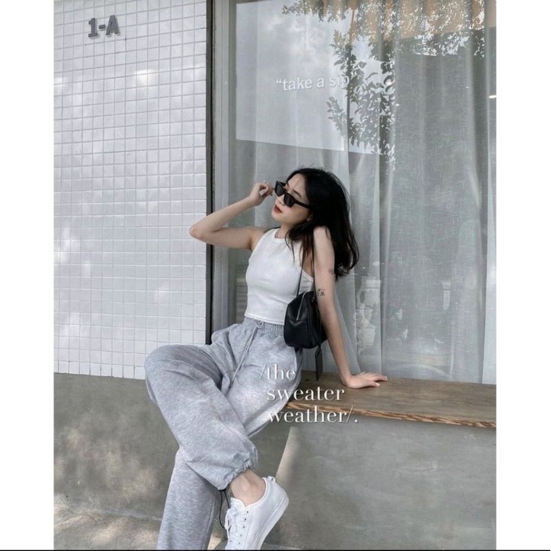 [ Ảnh thật ] quần thể thao jogger nỉ rút ống