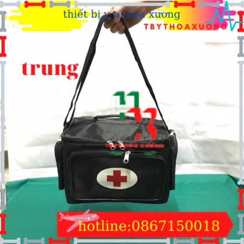 Túi Cứu Thương Cỡ Trung 30x20x22cm - Túi Y Tế ( Màu Đen)
