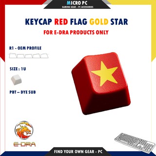 KEYCAP Cờ đỏ sao vàng - (PBT / Dye-Sub / Size: 1u / R1 OEM Profile) - Hàng chính hãng E-DRA