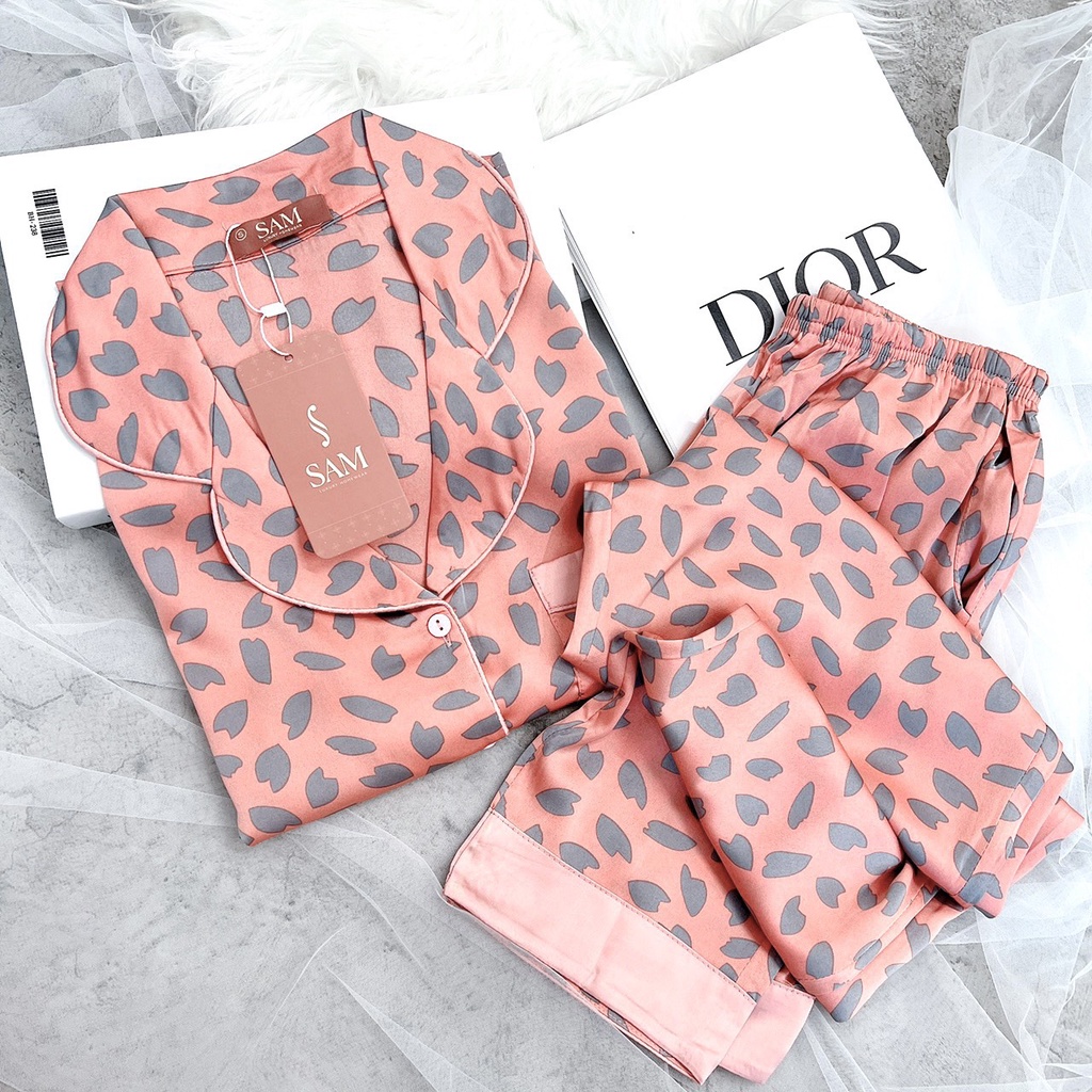 Bộ đồ ngủ nữ Sam luxury dáng pijama áo cộc quần dài chất liệu lụa cao cấp