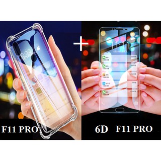 [Oppo F11 Pro - Combo siêu rẻ] Ốp trong chống sốc không ố  kính cường lực 6D combo dán kính