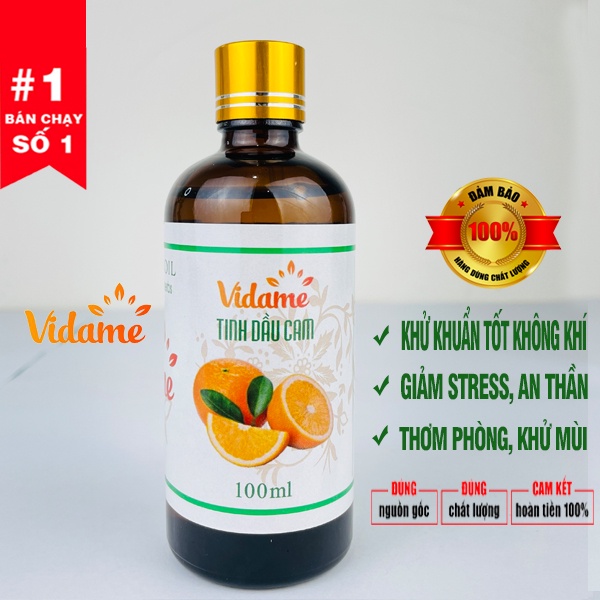 [GIÁ DÙNG THỬ] Tinh Dầu Cam 100ml VIDAME - Làm Thơm Nhà - Khử Mùi - Treo Xe ô tô Bằng Tinh Dầu Cam Ngọt Cực Kỳ Dễ Chịu