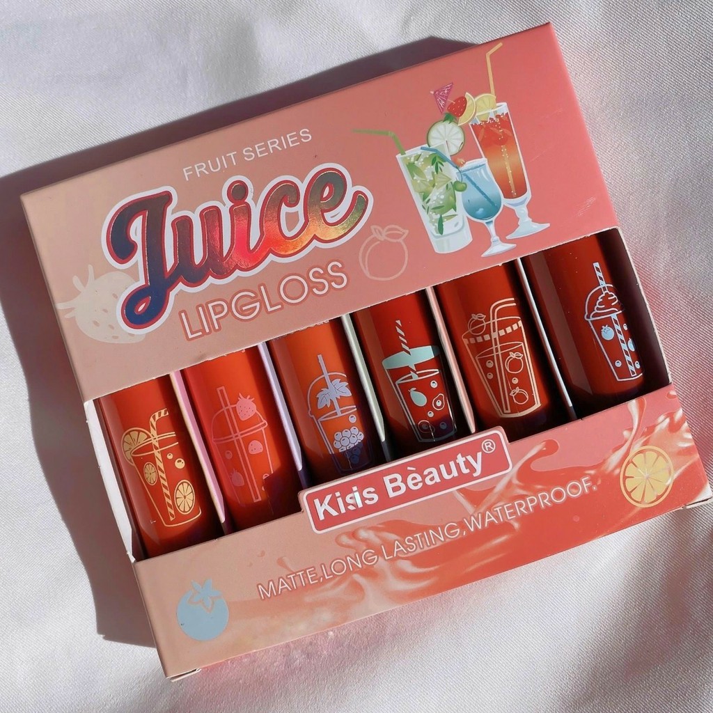 Set 6 son Fruit series Juice Kiss Beauty màu trẻ trung, thơm ngọt ngào NPP Shoptido