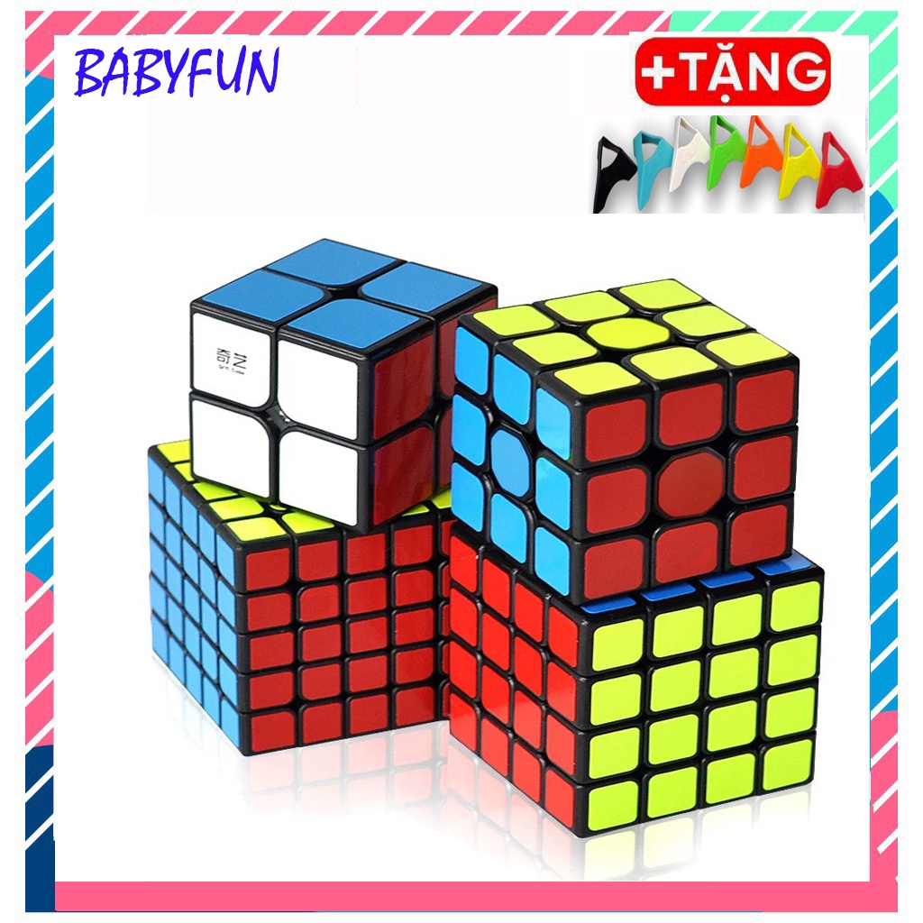 Combo Rubik 2x2, 3x3, 4x4, 5x5 - Bộ 4 Rubik Viền Đen Cao Cấp